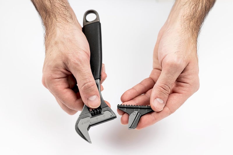 Bahco 6" SAE Ergo Combination Industrial Black Finish Adjustable/Pipe Wrench, Reversible Jaw for Dual Functionality, Aggressive Angled Teeth, True Ergo Thermoplastic Handle, and Slim Tapered Jaws - Image 5